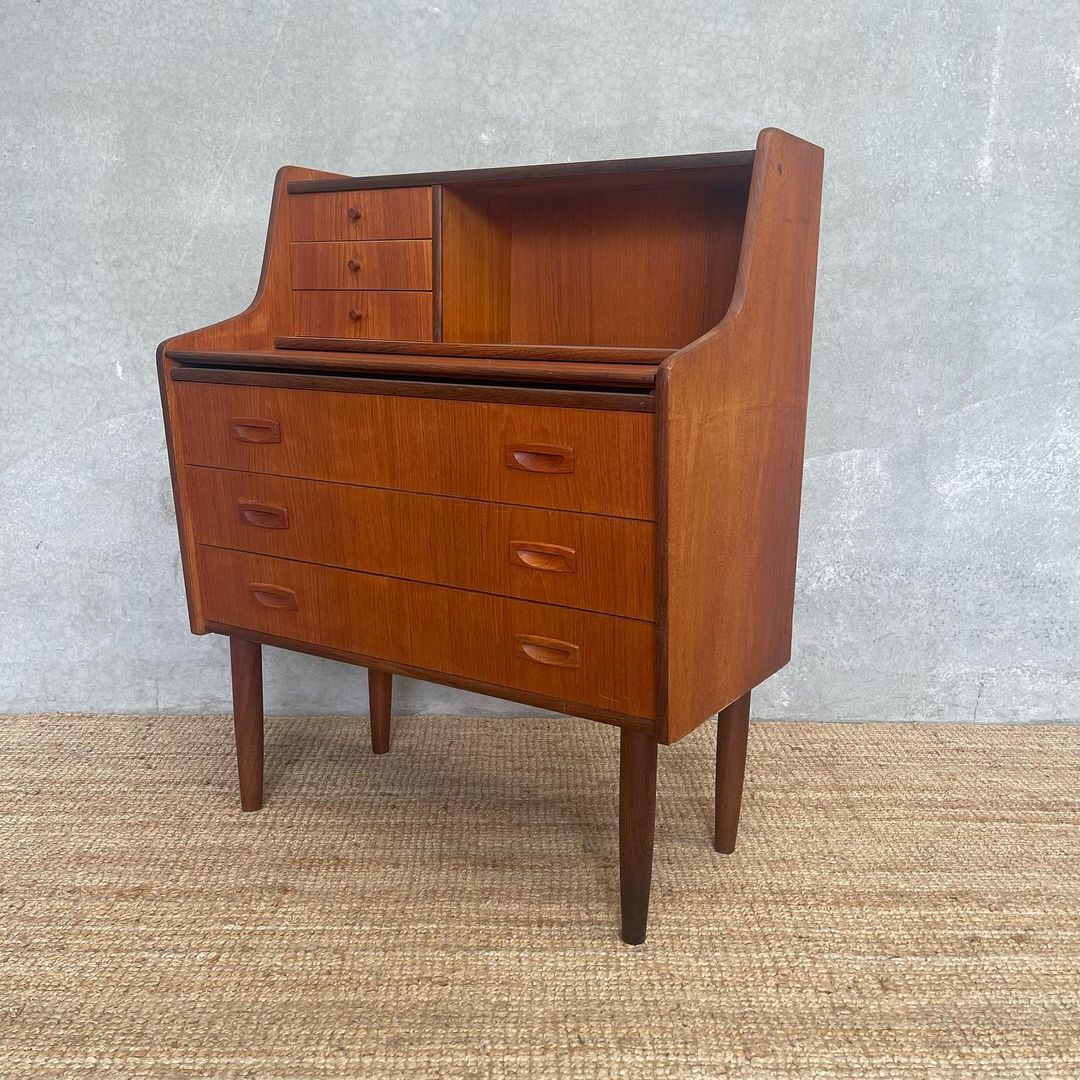 Scandinavian Mid-Century Secretaire with Pullout Desk - Image 6
