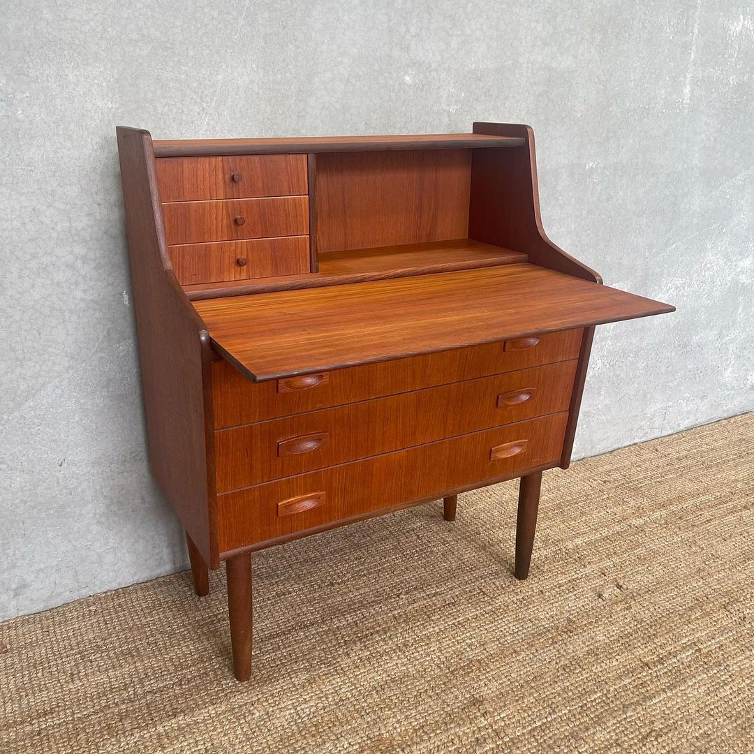 Scandinavian Mid-Century Secretaire with Pullout Desk - Image 4