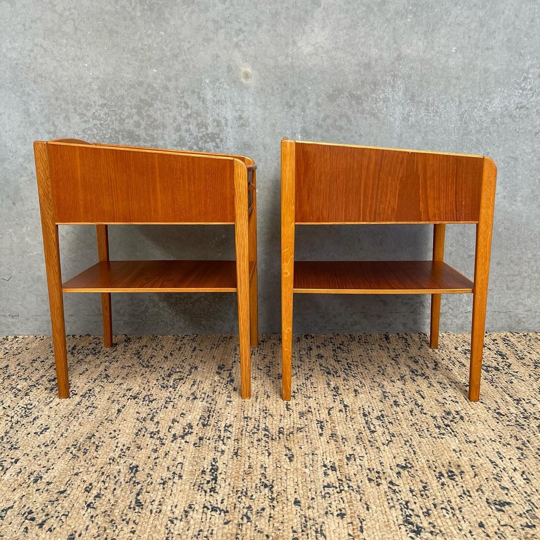 Scandinavian Mid-Century Bedside Duo in Teak and Oak - Image 5