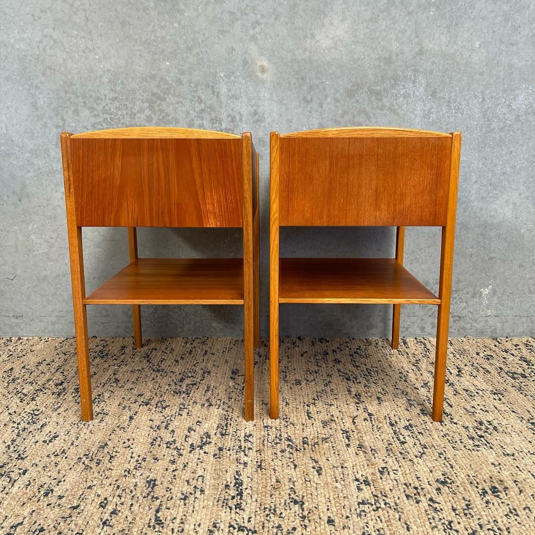 Scandinavian Mid-Century Bedside Duo in Teak and Oak - Image 7