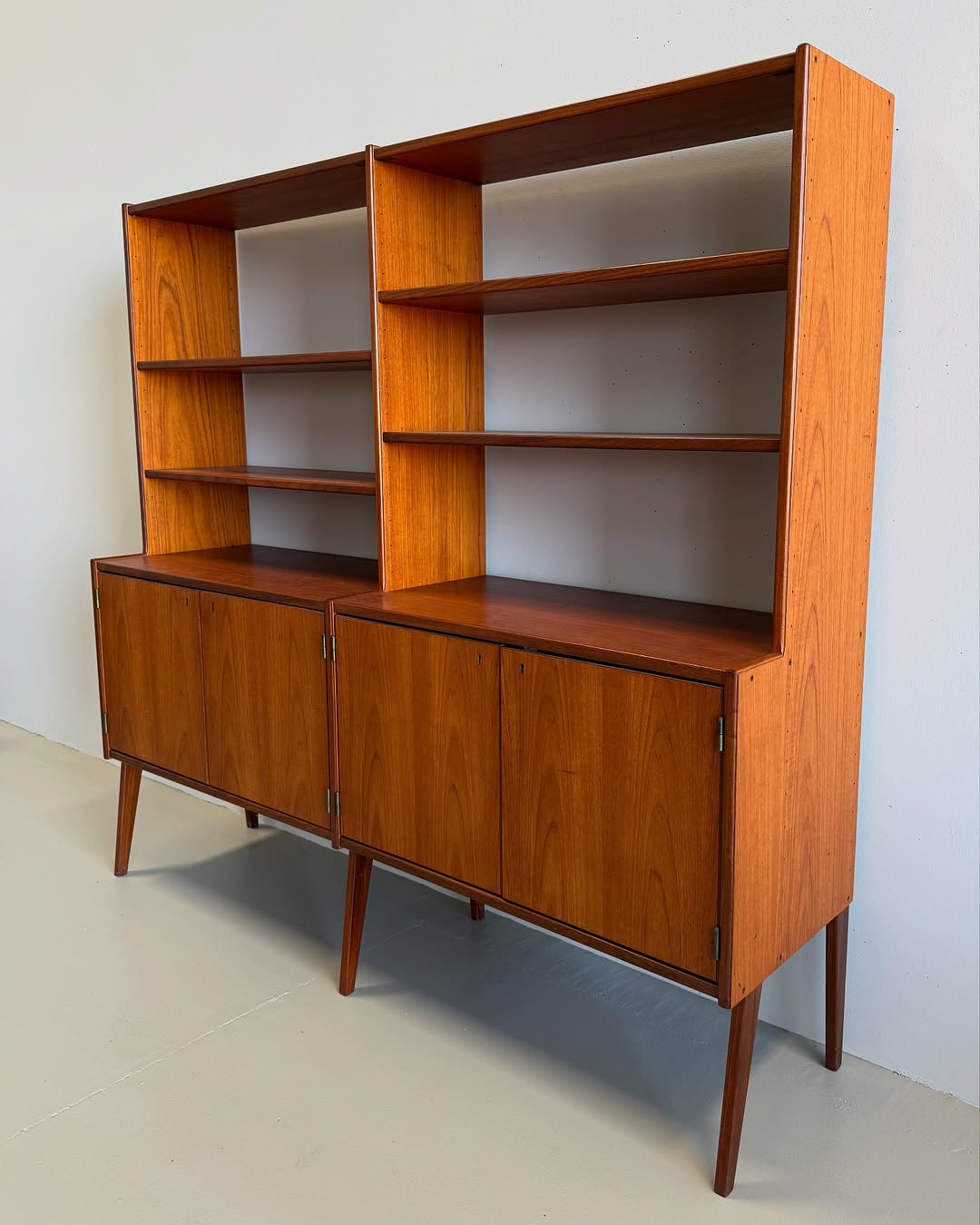 Mid-Century Scandinavian Double Bookshelf (1)